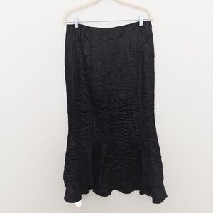 Click Collection Womens Skirt Size 6 Black Maxi Flared Ruffle Witchy Whimsigoth